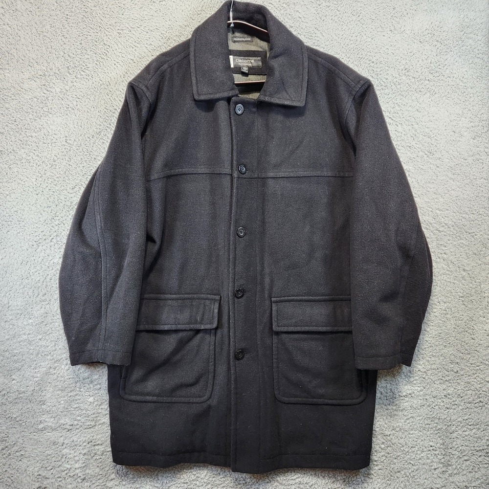 Claiborne Outerwear Italian Wool Blend Dark Gray Button Up Jacket Men's XXL